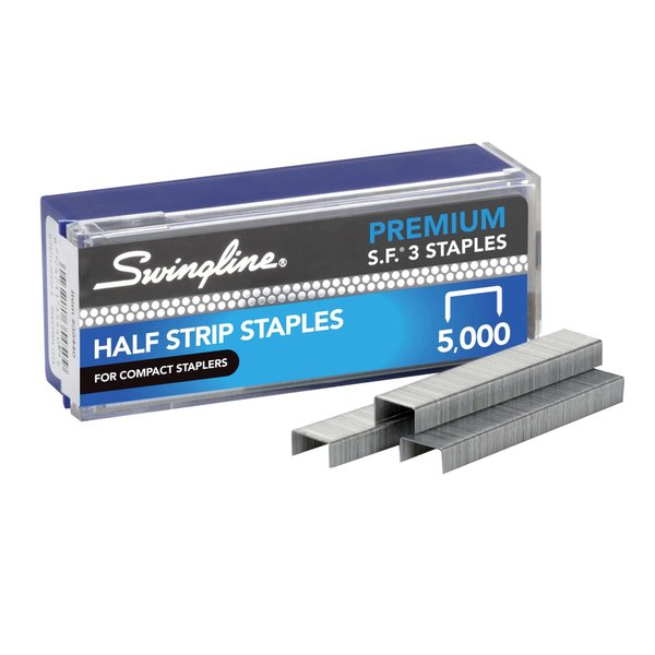 Swingline Staples, S.F. 3, Premium for Desktop Staplers, 1/4" Length, 105/Strip, 5000/Box, Jam Free, Half Strip (35440)