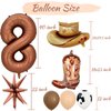 Number 8 Balloons Cowboy Themed Party Decorations, 40inch Foil Balloon Brown Number Balloons, Cow Balloons Cow Farm Cowboy Hat Balloons for Kids Cowboy Birthday Party Decorations