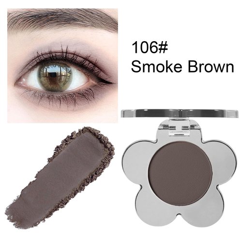 Erinde Single Gray Brown Matte Eyeshadow, Matte Shimmer Glitter Eye Shadow Pressed Powder Palette, Ultra-Blendable, Long Lasting, Intense Color Cool Brown Smokey Eye Makeup,Vegan & Cruelty Free