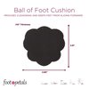 Foot Petals Women's Scalloped Ball of Foot Cushions Long Lasting Pain Relief, High Heel Insert Metatarsal Pads to Prevent Sliding, Black, One Size