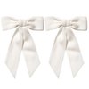 2PCS White Velvet Hair Bows Hair Clips 5" Big Fall Alligator Clips Hair Accessories for Women Girls Toddlers Kids