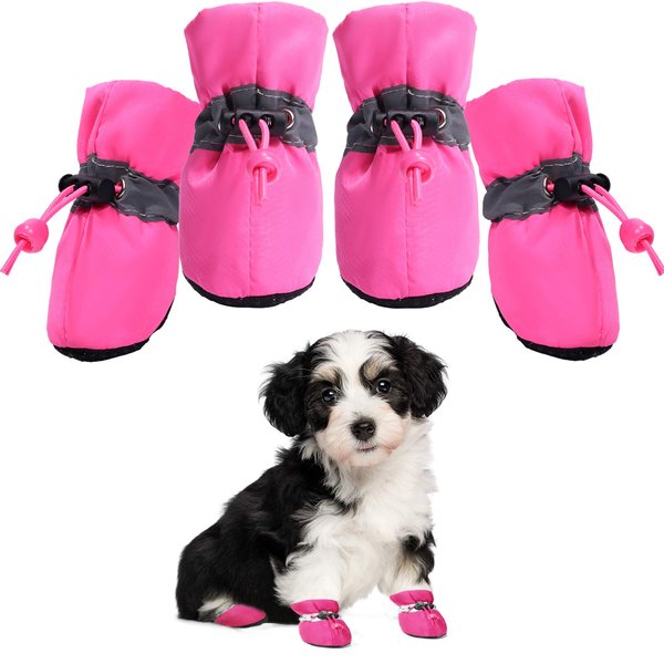 Dog Shoes for Small Medium Dogs and Puppy Paw Protectors Booties Dog Shoes for Hot Pavement Boots Anti-Slip Pink-5