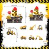 25pcs Construction 3rd Birthday Party Supplies, Dump Truck Excavator Crane Cupcake Toppers Decoration, Construction Theme Happy Birthday Cupcake Toppers Baby Shower Kids Boy Decorations (3rd)