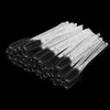 300PCS Disposable Mascara Wands Spoolie Brush Crystal Eyebrow Brushes Eyelash Extension Applicator Makeup Kits.myaokue-up (White-Black)