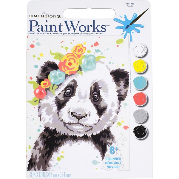 Dimensions Paint-by-Number Kit, Panda, 8 x 10 inch