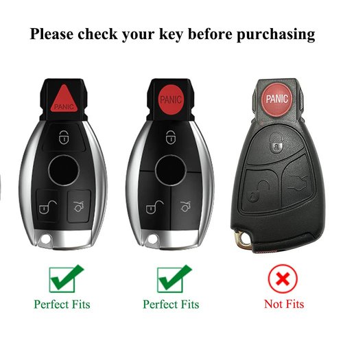 Ornater Key Fob Cover Compatible with Mercedes Benz C E S M CLS CLK GLK GLC G Class Bling Crystal Rhinestone Diamond Key Shell Case (Silver), 5.5 x 4.5 x 2 cm