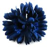 Two 4 inch navy blue daisy silk flowers attached to a 3 inch rectangle hair clip