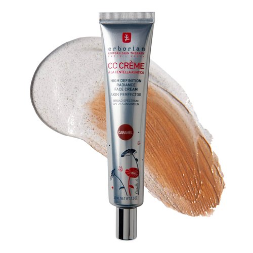 Erborian Color Correcting CC Cream with Centella Asiatica, Caramel- Light Multi-Purpose Facial Concealer with Illuminating Finish Soothes & Hydrates Skin- SPF Korean Skincare Skin Perfector- 1.5 Oz
