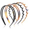 4 Pieces Plastic Headband Zigzag Headband Sharks Tooth Hair Comb Double Row Teeth Hair Band Simple and Chic Hair Hoop Non-Slip Hair Accessory for Women Girls Daily Dating Decorations(Black, Brown)