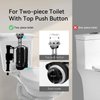 R&T A2422M 3" Dual Flush Valve with Push Button Dual Flush Toilet Repair Kit Toilet Tank Parts Replacement for 2-piece Toilet