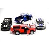 KiNSMART 2013 Ford F-150 SVT Raptor Supercrew SetOf4 w/Racing Strips 1:46 Scale 5inch Die Cast Metal Model Toy Trucks