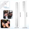 2 PCS Stainless Steel Hair Combs Metal Rat Tail Comb with Metal Pick Flat Top Barber Comb Teasing Pintail Comb Hair Styling Grooming Braiding Cutting Comb Set