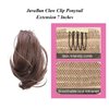 JUVABUN Claw Clip Wavy Ponytail Extension 7" -Light Brown | Hair Extension Clips | Ponytail Extension Human Hair | Wavy Hair Extensions | Washable Realistic And Synthetic |Light Brown