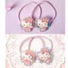 My Melody & Kitty Hair Tie Set - 2pcs Hair Band for Women, Ponytail Holders Hair Accessories No Damage for Thick Hair, Hair Elastics for Women - Pink (Kitty)