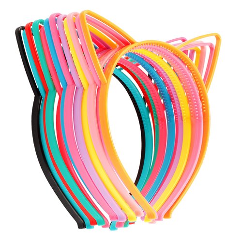 COCIDE 12 Pcs Cat Ears Headbands Plastic Taylor Party Decorations Headbands for Girls Gabby Dollhouse Party Favors Birthday Supplies for Women Halloween Hair Accessories Hair Hoops Costume