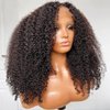 Skouty 24 Inch Afro Kinky Curly Human Hair Wig 13x4 HD Lace Front Wigs 180 Density Glueless Wigs Human Hair Pre Plucked Brazilian Kinky Curly Lace Frontal Wigs for Black Women Virgin Human Hair