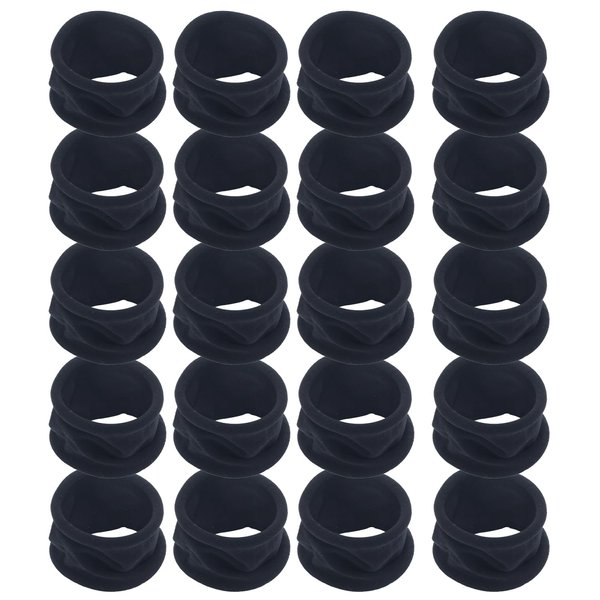 XIMA Black Nylon Hair Bands for Women, Seamless Thick Black Hair Band, Elastic Hair Ties no Damage Ponytail Holder - Soft Hair Bands For Women Girls Wrist Strap Bracelet Pack of 20