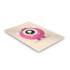 Smile Art Design Lovely Pink Monster Cream Background METAL PRINT Kids Room Decor Metal Wall Art Baby Room Decor Kids Room Decor Nursery Decor Made in the USA- 12x8