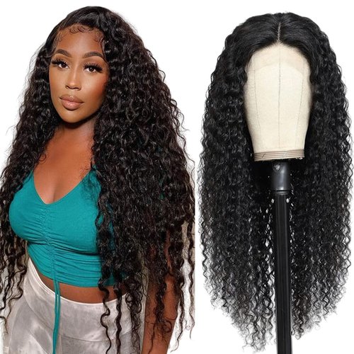 LICHANG 20 Inch Deep Wave Lace Front Wigs Human Hair 4x4 HD Lace Closure Wigs Human Hair 180% Density Deep Curly Lace Frontal Wig Human Hair Pre Plucked with Baby Hair for Black Women