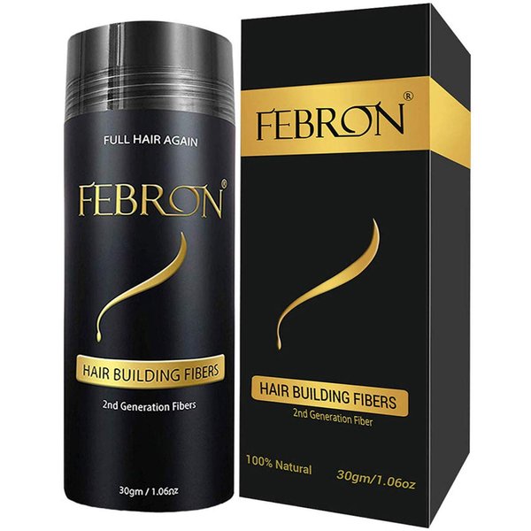 FEBRON Hair Fibers For Thinning Hair GRAY For Women & Men Hair Loss Concealer Hair Powder Volumizing Based 100% Undetectable & Natural - Bald Spots Filler (30 Gram, Gray)