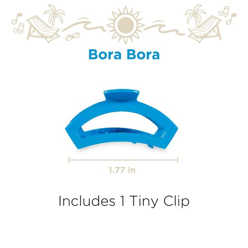 TELETIES - Tiny Open Claw Clip - Strong Grip, Bendable Teeth, Comfortable Cutout Design - Ideal for Kids, Thin, or Fine Hair - For All Hair Textures - Spring Break Collection - Bora Bora