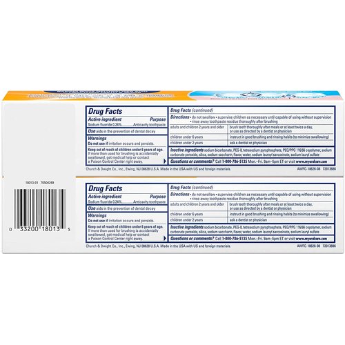 ARM & HAMMER Advance White Extreme Whitening Baking Soda and Peroxide Toothpaste, Fresh Mint, Twin Pack 6 oz (Pack of 2)