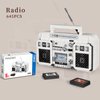 ELAICREE Retro Mini Radio Building Blocks Set Gifts for Christmas, Birthday, Valentine's Day, Thanksgiving, 645pcs Vintage Radio Toys Model for Adults Girls Boys Kid Toys