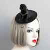 Balck Witch Hat Gothic Rose Tassel Decor Hair Clip Hair Accessories for Halloween Party