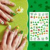 Partywind 966 Styles St Patrick's Day Nail Stickers, Self-Adhesive Saint Patrick's Day Nail Art Stickers Decals Wraps for Kids Women Girls, Irish Shamrock Accessories Decorations (15 Sheets)