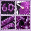 60th Birthday Party Decorations Purple Black Happy 60th Birthday Banner and 18PCS 60th Birthday Balloons for Women Men Purple Black 60th Birthday Yard Sign for 60th Anniversary Birthday Party Supplies