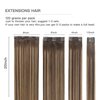 FUBILI Clip in Hair Extensions Balayage Chocolate Brown to Caramel Blonde Real Human Hair Extensions 20 Inch 7pcs 120g Remy Hair Extensions for Women Clip Extensions Full Head Straight Hair