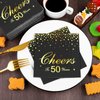 durony 60 Pieces Cheers to 50 Years Paper Napkins Black Gold Foil 3-Ply Party Napkins Folded 5 x 5 Inch Cocktail Napkins for 50th Anniversary Birthday Retirement Party Supplies Decorations