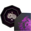Fantasydice- Purple - Fire Dragon - Dice Tray - 8" Octagon with Lid and Dice Staging Area- Holds 5 Sets of Dice(7 / Standard) For All Tabletop RPGs Like D&D, Call of Cthulhu, Shadowrun.