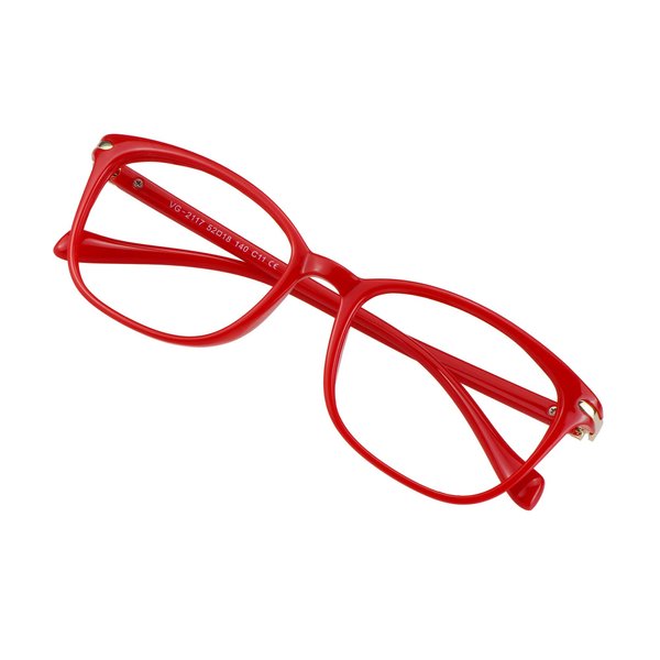 VisionGlobal Blue Light Blocking Glasses for Women/Men, Anti Eyestrain, Computer Reading, TV Glasses, Stylish Square Frame, Anti Glare