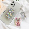 Jinshining Transparent Bear Mobile Phone Grip Stand Finger Stand Easy Installation Smooth 3D Laser Phone Folding Cute Accessories，Cell Phone Grips