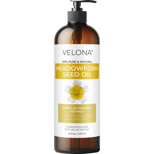 velona Meadowfoam Seed Oill 16 Fl Oz | 100% Pure and Natural Carrier Oil | Refined, Cold pressed | Cooking, Skin, Hair, Body & Face Moisturizing | Use Today - Enjoy Results