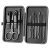 Manicure Set Nail Clippers Pedicure Kit -10PCS Stainless Steel Manicure Set, Professional Mens Grooming Kits, Nail Care Tools with Luxurious Travel Leather Case Gift Box (10, Black)