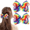 Pride Day Hair Bow Clips Exquisite Rainbow Girl Bow Clip Gay Pride Bow Alligator Clips Glitter Rhinestone Bowknot Hairpin Festive Hair Decoration for Girls Toddlers Kids Women 2Pcs