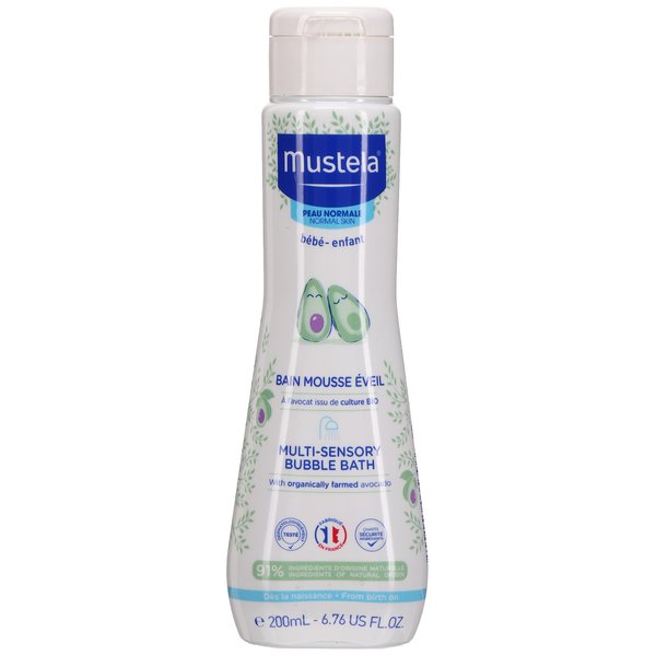 Mustela Baby Multi-Sensory Bubble Bath with Natural Avocado – Biodegradable Formula - 6.76 oz.