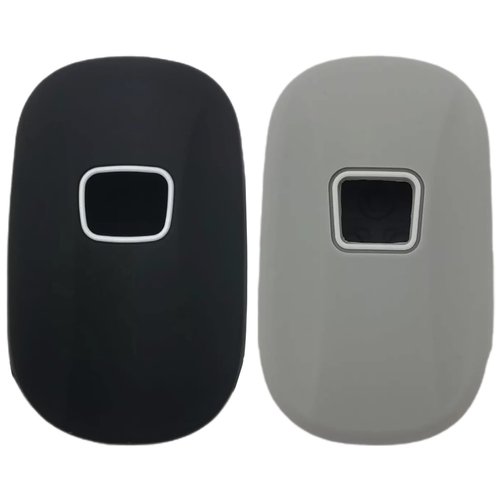 REPROTECTING Silicone Rubber Key Fob Cover Compatible with (5 Buttons) 2022 2023 2024 Honda Accord Civic HR-V CR-V Pilot Sport SI EX EX-L Touring (Black Grey)