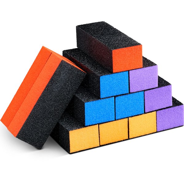 Nail Buffer Block, 12 pcs 4 Sided Sanding Buffers for Acrylic and Natural Nails, Medium 60/80 Grit Nail Buffing Block & Pedicure Manicure Tool by CHELLO