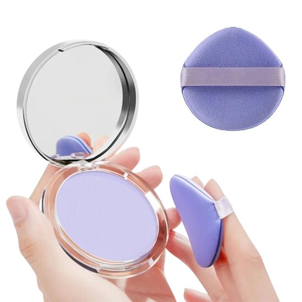 Chillab Lavender Matte Powder, Oil Control Face Pressed Chillab Lavender Matte Powder, Jelly Pressed Setting Powder with Mini Powder Puff (01 Purple)