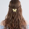 6 Pcs Gold Pearl Hair Claw Clips Butterfly Bowknot Hair Claws Small Rhinestone Fancy Hair Clips Metal Sparkling Hair Clamps Hair Styling Accessories for Women Girls