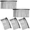 5 Pieces Hair Combs for Women Accessories Metal Bridal Hair Comb 20 Teeth Wedding Veil Comb Decorative for Women Girls Fine Hair(Black)