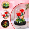 Topdear Flower Bouquets Building Sets with LED String Light and Dust Cover, 593 Pcs Red Rose Bouquet Building Block Gifts for Mothers Day, Valentines Day, Birthday, Anniversary, Christmas