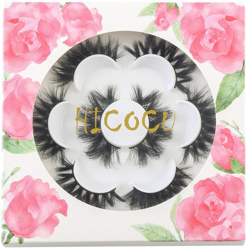 Mink Lashes Fluffy Eye Lashes Natural Mink Lashes Bulk Faux Mink Strip false eyelashes 3D Lashes Pack (HE01)…