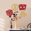 12 Pieces Red Gold Casino Centerpiece Sticks, Casino Party Decorations, Poker Theme Party Decor, Card Game Theme Las Vegas Scene Birthday Party Decoration Supplies