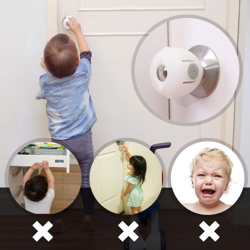 EUDEMON 6 Pack Baby Safety Door Knob Covers Door Knob Locks