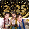 Happy New Year Backdrop New Year Party Banner Decorations Happy New Year's Eve Banner Happy New Years Party Supplies 70.8 x 43.3 Inch