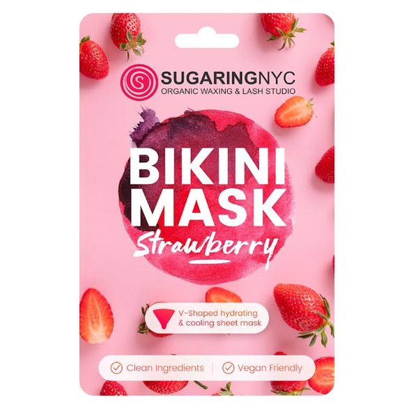 Sugaring NYC V-Shaped Bikini Collagen Gel Sheet Mask (Strawberry)